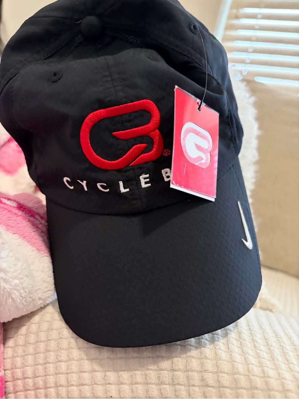 Cyclebar Black Hat with Red Embroidered Logo